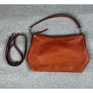 Kate Spade Leather Alena Larchmont Avenue Cognac Shoulder Crossbody Bag READ